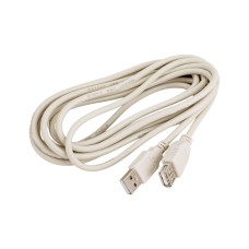 Шнур USB-А (male) штекер - USB-А (female) гнездо, длина 3 метра, белый (PE пакет) REXANT (18-1116)